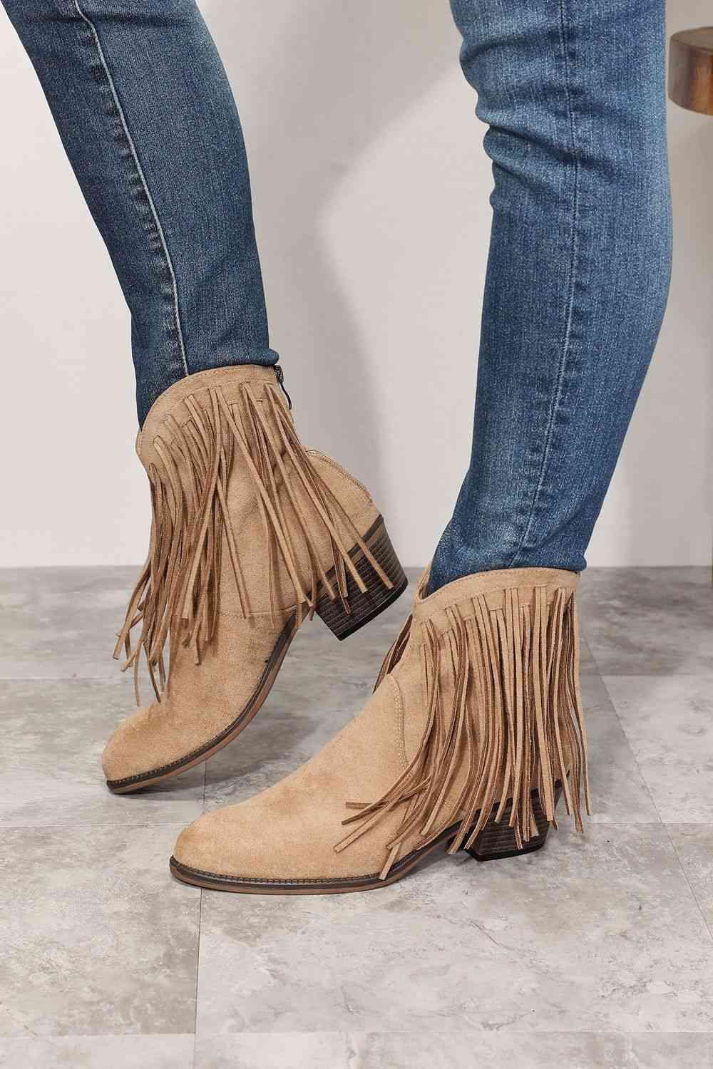 Legend Women's Fringe Cowboy Western Ankle Boots - Happily Ever Atchison Shop Co.