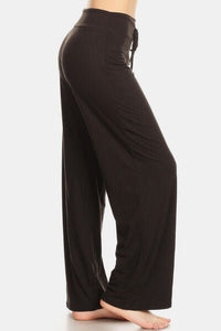 Leggings Depot High Waist Drawstring Wide Leg Pants - Happily Ever Atchison Shop Co.