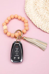 Leopard Beaded Key Ring - Happily Ever Atchison Shop Co.