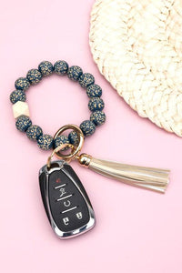 Leopard Beaded Key Ring - Happily Ever Atchison Shop Co.