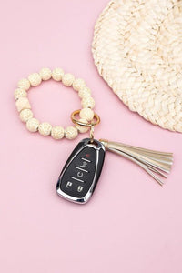 Leopard Beaded Key Ring - Happily Ever Atchison Shop Co.