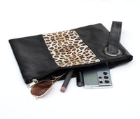 Leopard Dual Tone Clutch - Happily Ever Atchison Shop Co.