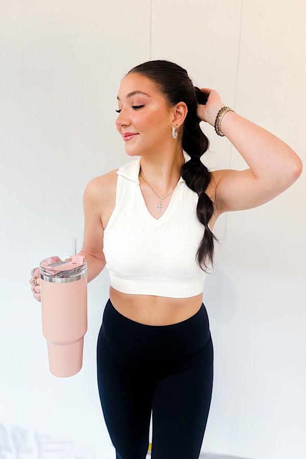 Level Up Ivory Crop Top - Happily Ever Atchison Shop Co.