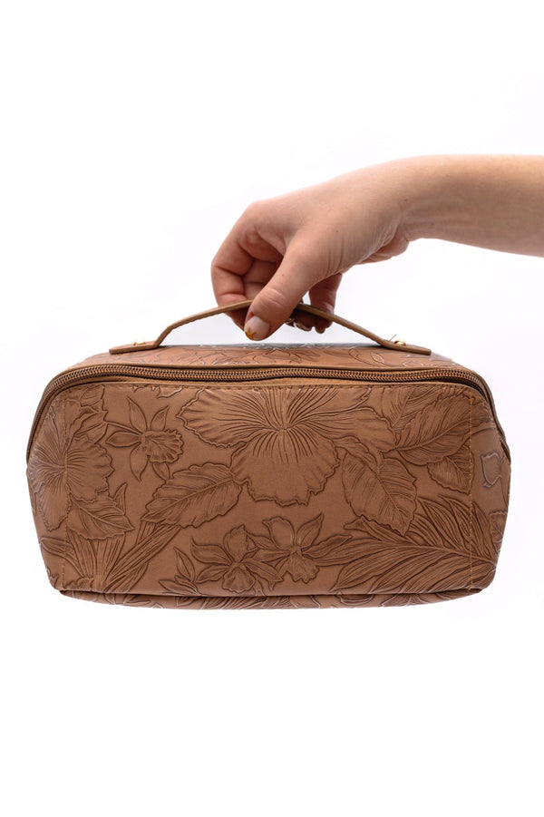 Life In Luxury Large Capacity Cosmetic Bag in Tan - Happily Ever Atchison Shop Co.