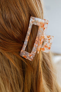 Life's A Party Confetti Claw Clip In Orange - Happily Ever Atchison Shop Co.