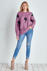 Lightening Bolt Crewneck Sweater - Happily Ever Atchison Shop Co.