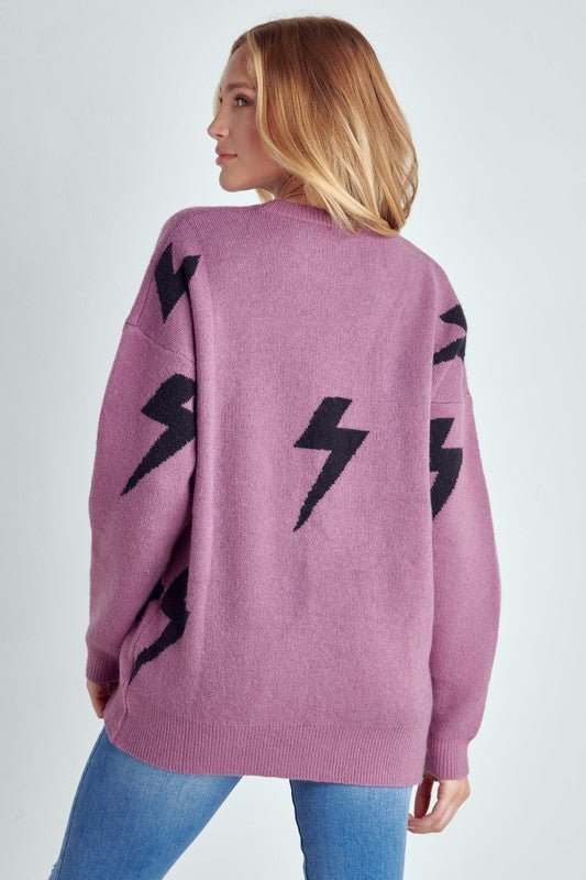 Lightening Bolt Crewneck Sweater - Happily Ever Atchison Shop Co.