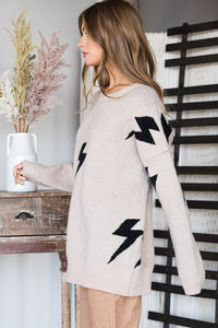 Lightening Bolt Crewneck Sweater - Happily Ever Atchison Shop Co.