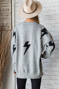 Lightening Bolt Crewneck Sweater - Happily Ever Atchison Shop Co.