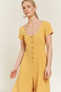 LINEN BUTTON DOWN JUMPSUIT - Happily Ever Atchison Shop Co.