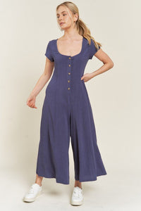 LINEN BUTTON DOWN JUMPSUIT - Happily Ever Atchison Shop Co.