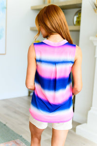 Lizzy Tank Top in Blue and Pink Haze - Happily Ever Atchison Shop Co.