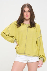 LONG DOLMAN SLEEVE ROUND NECK CASUAL KNIT SWEATER - Happily Ever Atchison Shop Co.