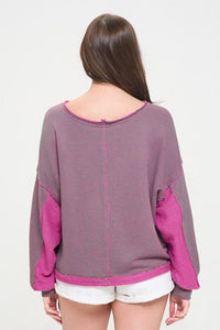 LONG DOLMAN SLEEVE ROUND NECK CASUAL KNIT SWEATER - Happily Ever Atchison Shop Co.