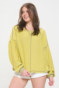 LONG DOLMAN SLEEVE ROUND NECK CASUAL KNIT SWEATER - Happily Ever Atchison Shop Co.