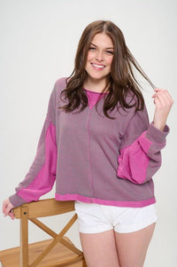 LONG DOLMAN SLEEVE ROUND NECK CASUAL KNIT SWEATER - Happily Ever Atchison Shop Co.