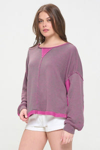 LONG DOLMAN SLEEVE ROUND NECK CASUAL KNIT SWEATER - Happily Ever Atchison Shop Co.