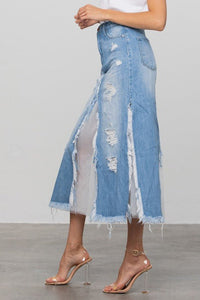 LONG LENGTH DENIM SKIRT - Happily Ever Atchison Shop Co.