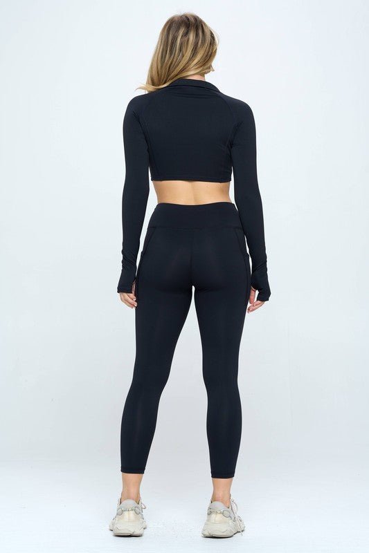 Long Sleeve Activewear Set Top and Leggings - Happily Ever Atchison Shop Co.