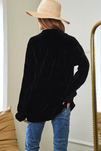 Long Sleeve Button Front Loose Fit Shirt Top - Happily Ever Atchison Shop Co.