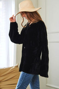 Long Sleeve Button Front Loose Fit Shirt Top - Happily Ever Atchison Shop Co.