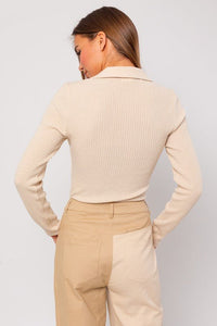 Long Sleeve Collared Bodysuit - Happily Ever Atchison Shop Co.