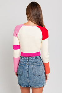 Long Sleeve Color Block Stripe Knit Top - Happily Ever Atchison Shop Co.