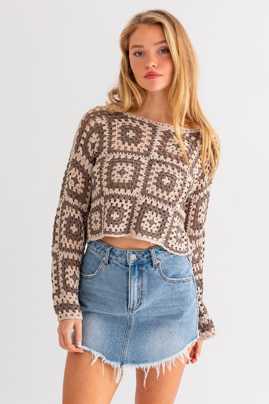 Long Sleeve Crochet Top - Happily Ever Atchison Shop Co.