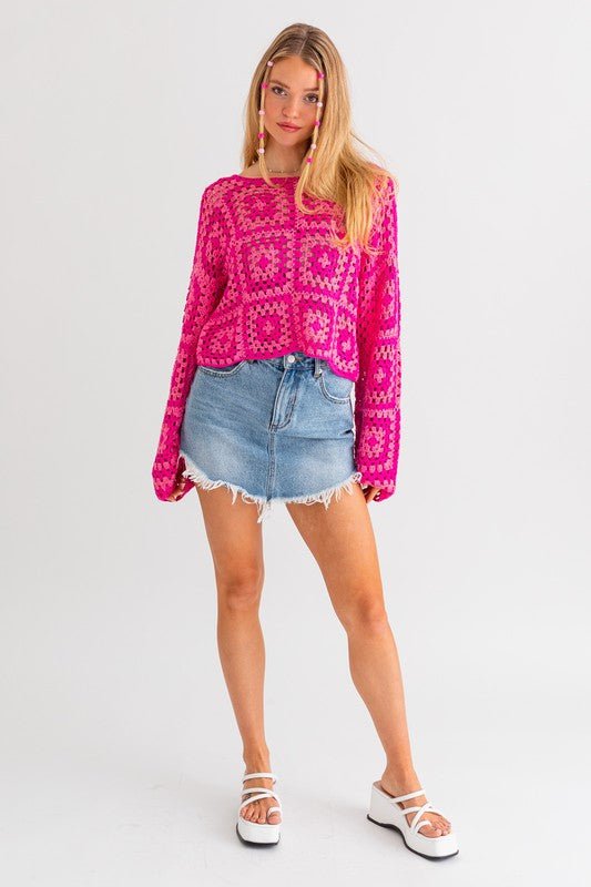 Long Sleeve Crochet Top - Happily Ever Atchison Shop Co.
