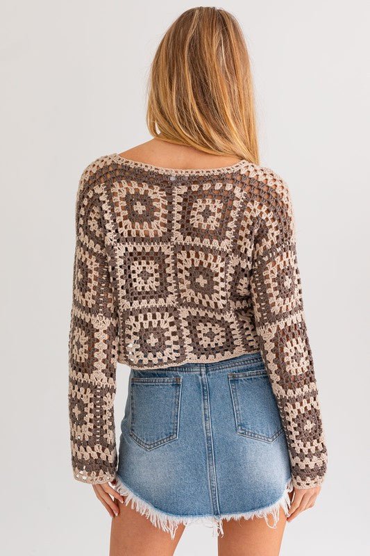 Long Sleeve Crochet Top - Happily Ever Atchison Shop Co.