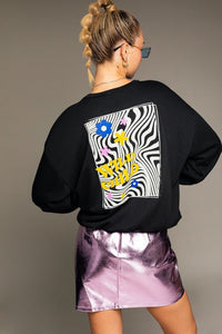 Long Sleeve Oversized Wild Child Graphic Pullover - Happily Ever Atchison Shop Co.