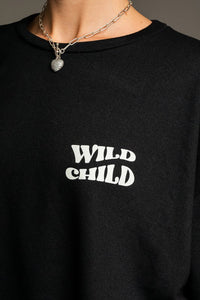 Long Sleeve Oversized Wild Child Graphic Pullover - Happily Ever Atchison Shop Co.