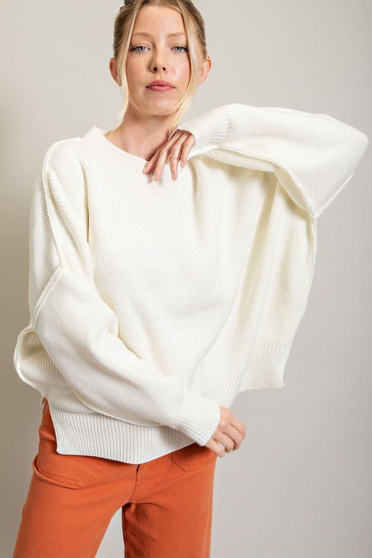 Long Sleeve Ribbed Sweater - Happily Ever Atchison Shop Co.