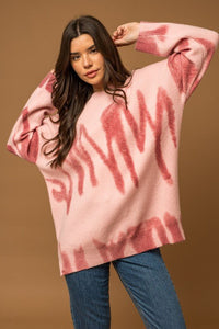 Long Sleeve Spray Print Sweater - Happily Ever Atchison Shop Co.