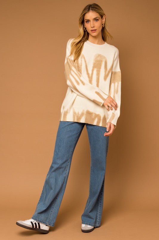 Long Sleeve Spray Print Sweater - Happily Ever Atchison Shop Co.