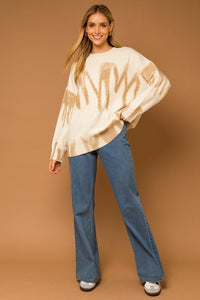 Long Sleeve Spray Print Sweater - Happily Ever Atchison Shop Co.