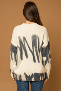 Long Sleeve Spray Print Sweater - Happily Ever Atchison Shop Co.