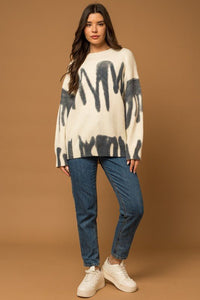 Long Sleeve Spray Print Sweater - Happily Ever Atchison Shop Co.