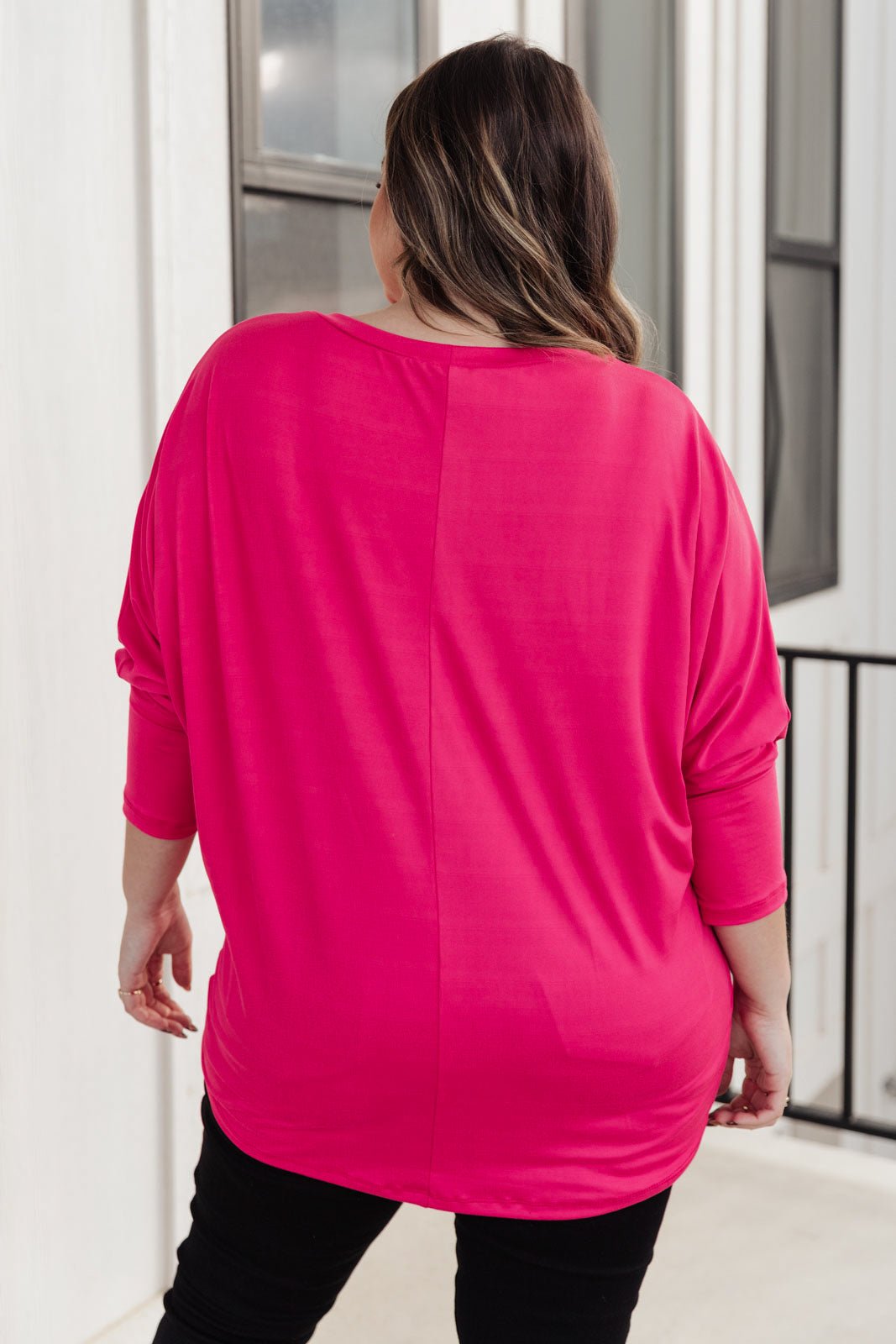 Lovely Ladder V Neck Top in Pink - Happily Ever Atchison Shop Co.