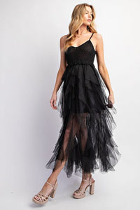 LOVELY TULLE MIDI CROCHET DRESS - Happily Ever Atchison Shop Co.