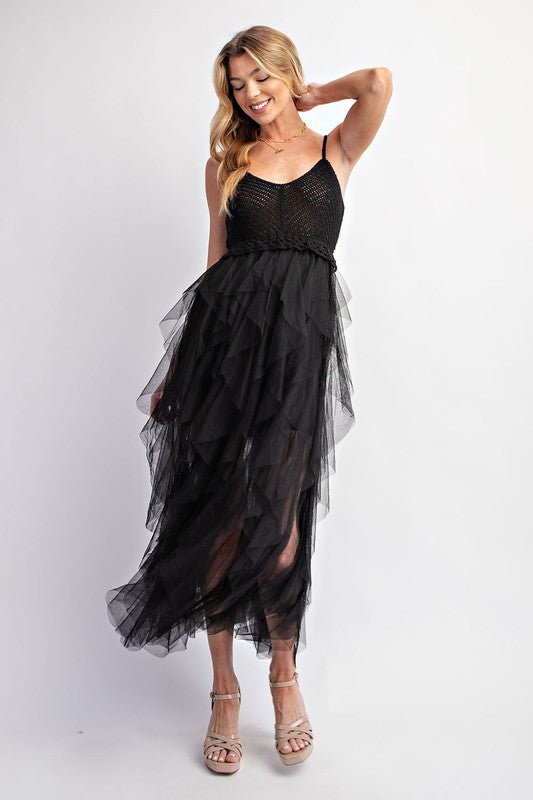 LOVELY TULLE MIDI CROCHET DRESS - Happily Ever Atchison Shop Co.