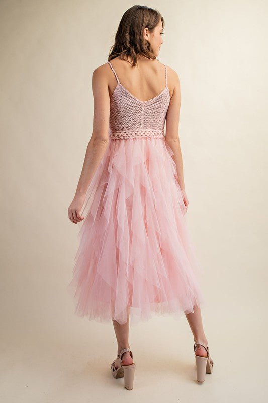 LOVELY TULLE MIDI CROCHET DRESS - Happily Ever Atchison Shop Co.