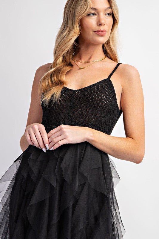 LOVELY TULLE MIDI CROCHET DRESS - Happily Ever Atchison Shop Co.