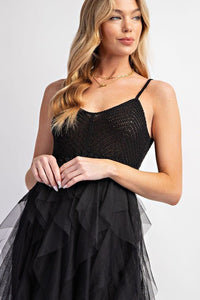 LOVELY TULLE MIDI CROCHET DRESS - Happily Ever Atchison Shop Co.