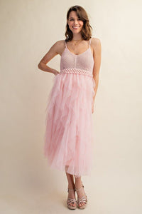 LOVELY TULLE MIDI CROCHET DRESS - Happily Ever Atchison Shop Co.