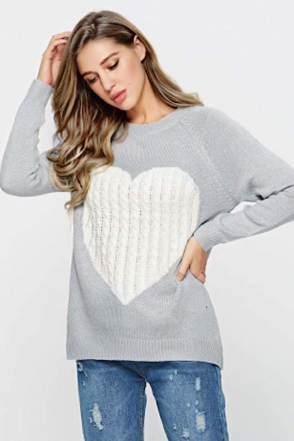 Lover Boy Gray Heart Sweater - Happily Ever Atchison Shop Co.