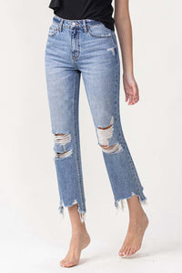 Lovervet High Rise Distressed Straight Jeans - Happily Ever Atchison Shop Co.