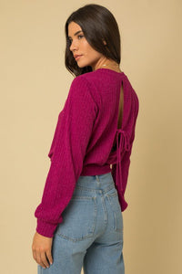 L/S Back Open Tie Top - Happily Ever Atchison Shop Co.