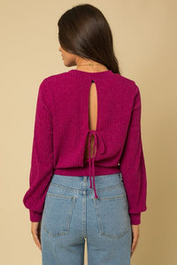 L/S Back Open Tie Top - Happily Ever Atchison Shop Co.