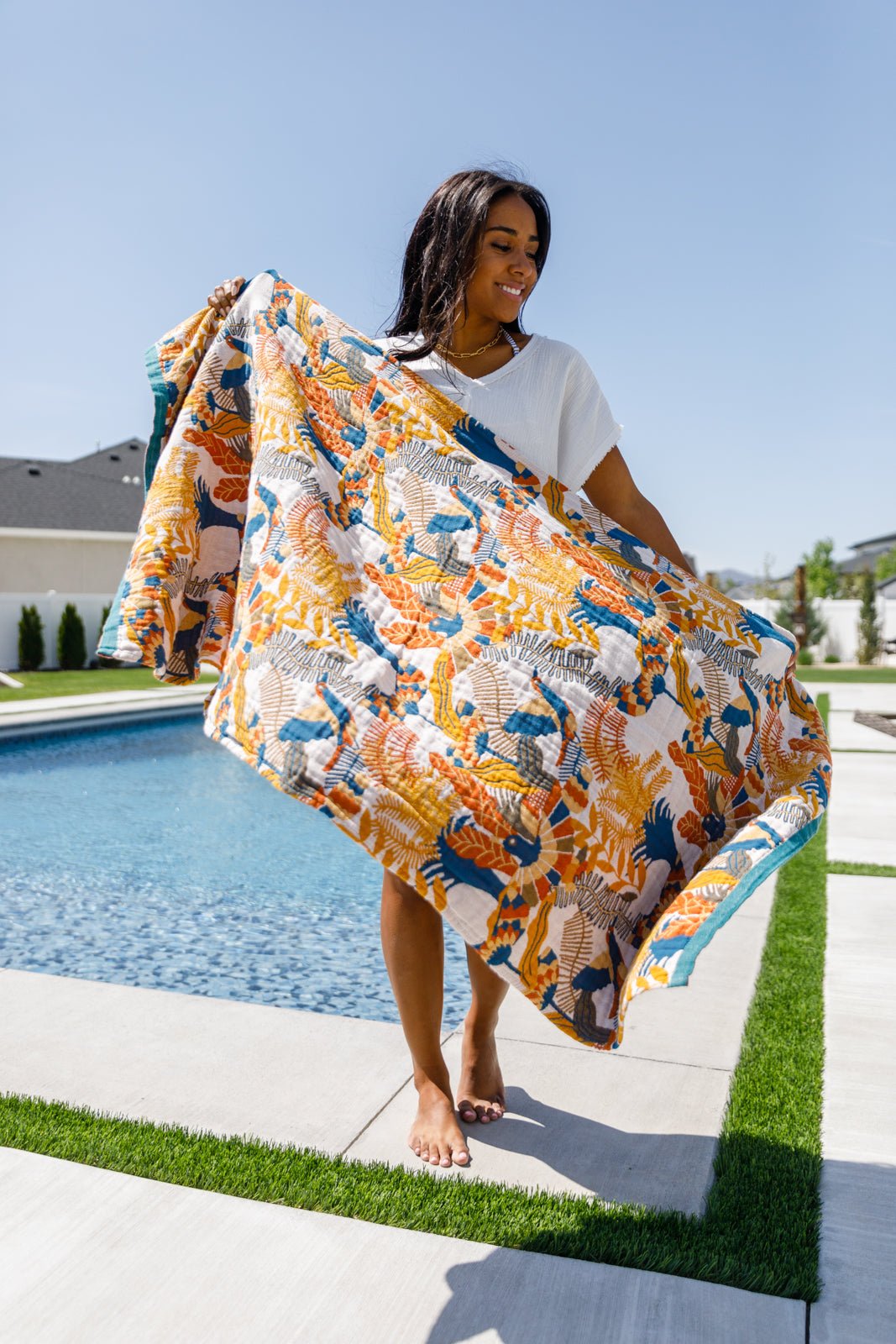 Luxury Beach Towel in Bird Of Paradise - Happily Ever Atchison Shop Co.